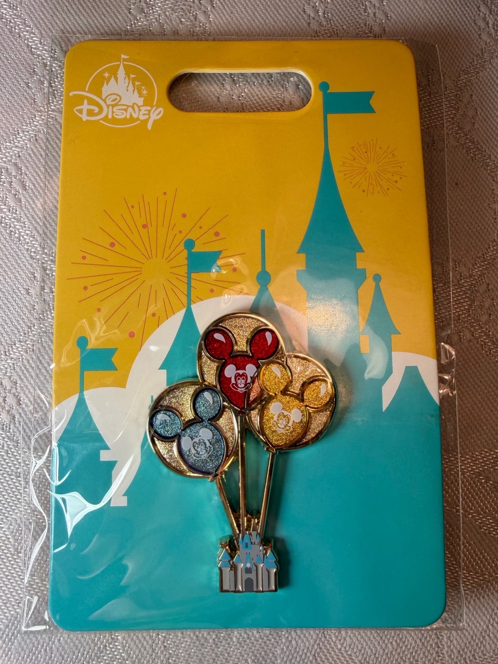 Disney Mickey Balloons with Castle pin